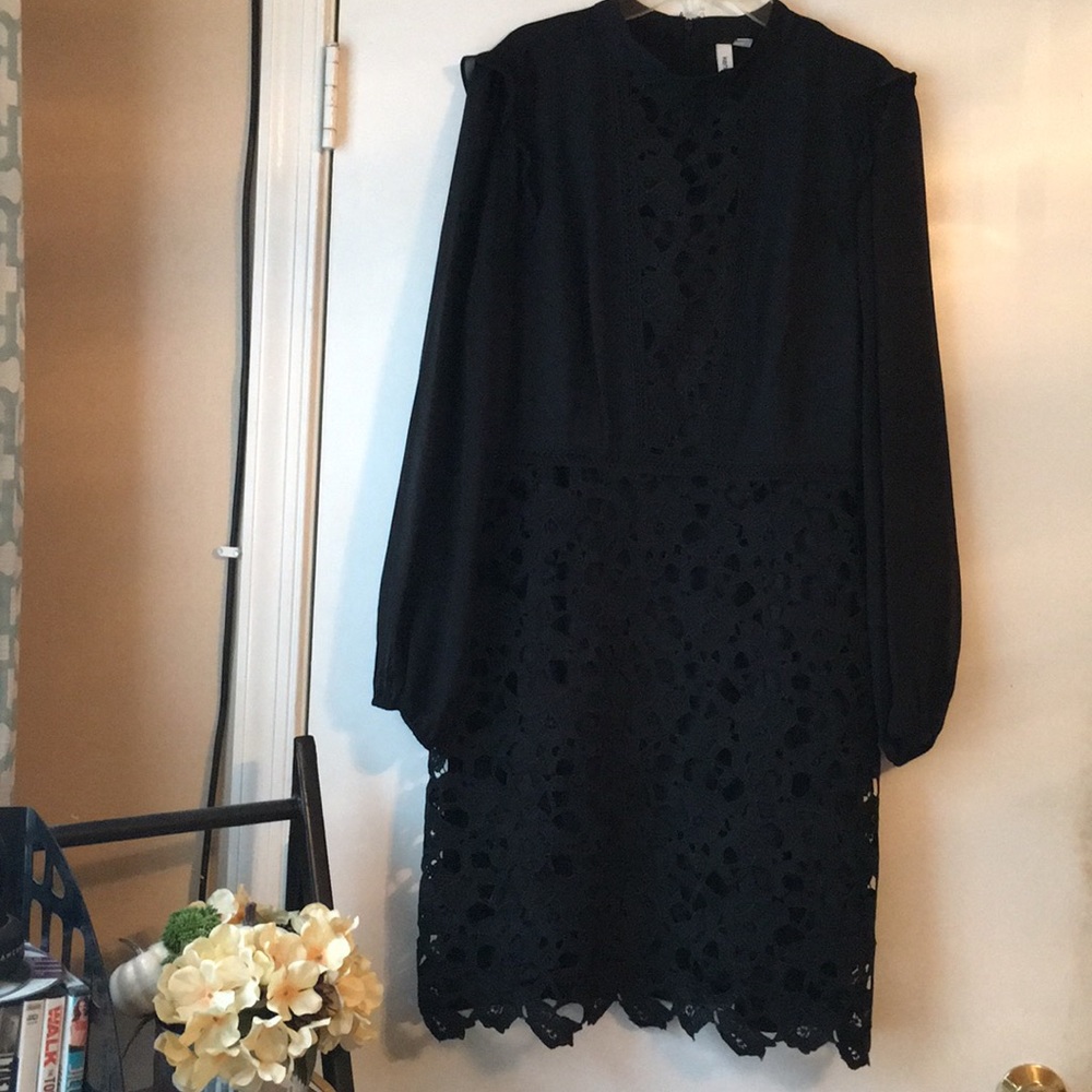 Kensie dress with lace, sheer sleeves, size PS